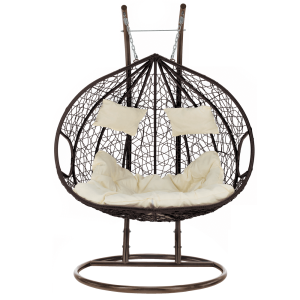 Závěsné dvojkřeslo DAVE - měděná/hnědá/krémová  Křesla MH396021W