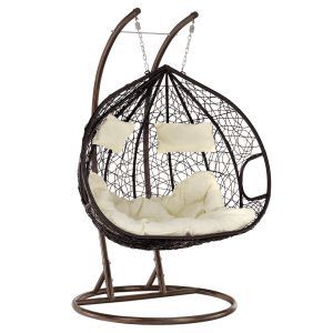 Závěsné dvojkřeslo DAVE - měděná/hnědá/krémová  Křesla MH396021W