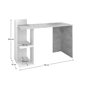 Pracovní stůl ANDRE - beton/bílý  Pracovna MH395899W