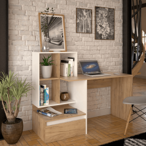 Pracovní stůl NEO - dub artisan/bílá  Pracovna MH395883W