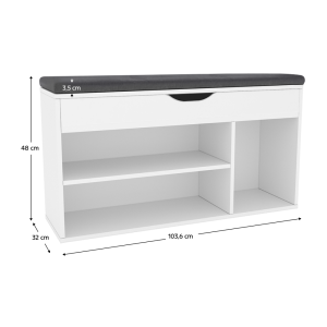 Botník s lavicí MUDDY - bílá  Místnosti MH395627W