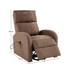 Relaxační polohovací křeslo NERSES - světle hnědá  Křesla MH394516W