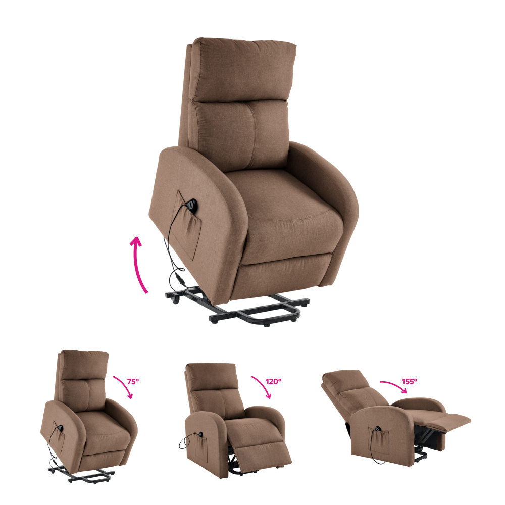 Relaxační polohovací křeslo NERSES - světle hnědá  Křesla MH394516W