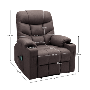 Masážní polohovací křeslo HUDA - hnědá  Křesla MH394514W