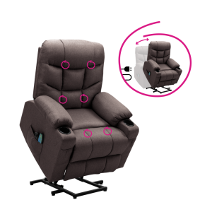 Masážní polohovací křeslo HUDA - hnědá  Křesla MH394514W