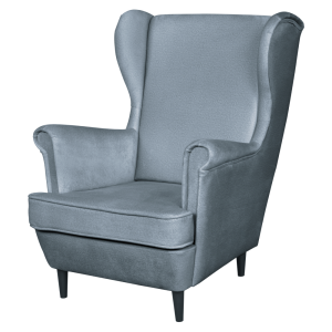 Křeslo ušák LEGACY - šedomodrá/wenge  Místnosti MH394125W