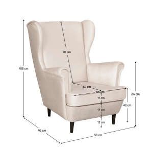 Křeslo ušák LEGACY - béžová/wenge  Křesla MH394124W