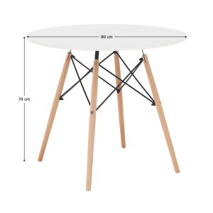 Jídelní stůl GARMIN - bílá/buk, průměr 80 cm  Místnosti MH394051W