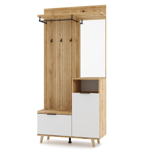 Předsíňová sestava NORTH - bílá/dub  Předsíň a šatna MH393890W