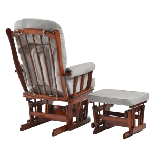 Houpací křeslo s podnoží FORD - ořech/šedá  Křesla MH393545W