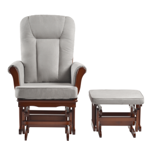 Houpací křeslo s podnoží FORD - ořech/šedá  Křesla MH393545W