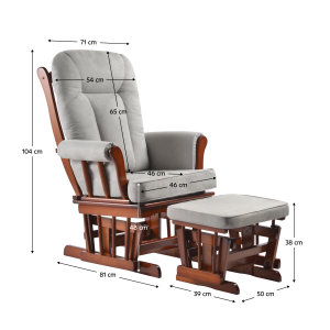Houpací křeslo s podnoží FORD - ořech/šedá  Křesla MH393545W