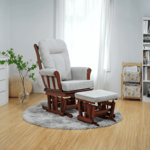 Houpací křeslo s podnoží FORD - ořech/šedá  Křesla MH393545W