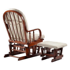 Houpací křeslo s podnoží TALI - ořech/béžová  Místnosti MH393544W