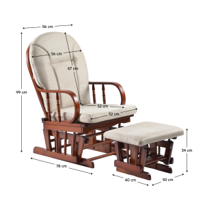 Houpací křeslo s podnoží TALI - ořech/béžová  Místnosti MH393544W