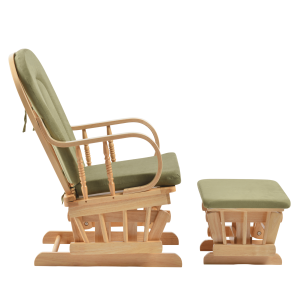 Houpací křeslo s podnoží ALBERT - přírodní/zelená  Křesla MH393543W