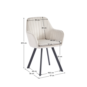 Designové křeslo VELVET - béžovošedá  Sedací nábytek MH393531W