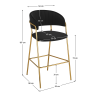 Designová barová židle JASMIN - černá/zlatá  Kuchyň a jídelna MH393528W