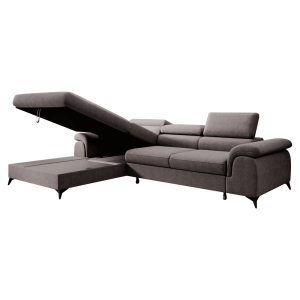 Rozkládací sedací souprava HORTH - hnědá, levá  Pohovky MH392550W