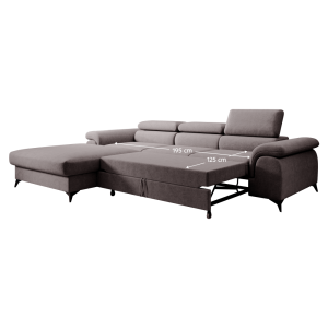 Rozkládací sedací souprava HORTH - hnědá, levá  Pohovky MH392550W