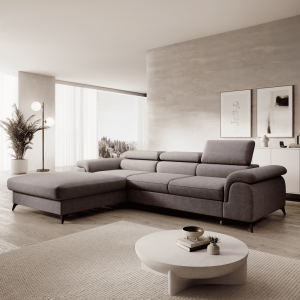 Rozkládací sedací souprava HORTH - hnědá, levá  Pohovky MH392550W