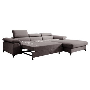 Rozkládací sedací souprava HORTH, hnědá, pravá  Sedací nábytek MH392530W