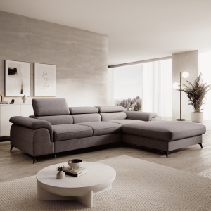 Rozkládací sedací souprava HORTH, hnědá, pravá  Sedací nábytek MH392530W