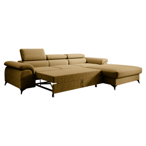 Rozkládací sedací souprava HORTH - hořčicová, pravá  Pohovky MH392490W