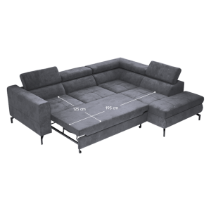 Rozkládací sedací souprava BALE - šedá, pravá  Sedací nábytek MH392090W