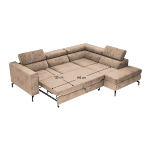 Rozkládací sedací souprava BALE - světle hnědá, pravá  Sedací nábytek MH392050W