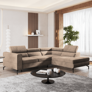 Rozkládací sedací souprava BALE - světle hnědá, pravá  Sedací nábytek MH392050W