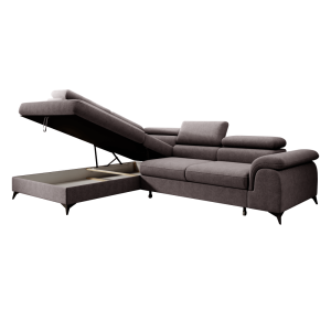 Rozkládací sedací souprava PONE - šedohnědá, levá  Místnosti MH391790W
