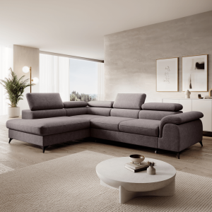 Rozkládací sedací souprava PONE - šedohnědá, levá  Místnosti MH391790W