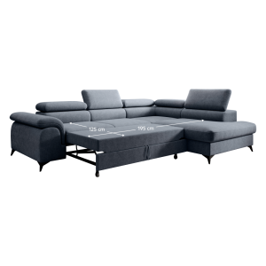 Rozkládací sedací souprava PONE - šedá, pravá  Místnosti MH391590W