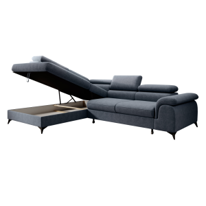 Rozkládací sedací souprava PONE - šedá, levá  Místnosti MH391574W