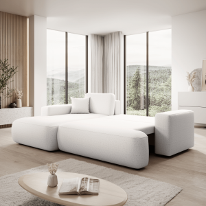 Rozkládací sedací souprava GARETT - bílá, levá,  Nábytek MH391410W