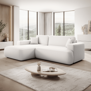 Rozkládací sedací souprava GARETT - bílá, levá,  Nábytek MH391410W