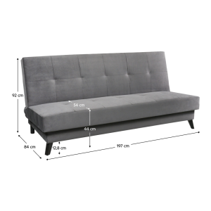 Rozkládací pohovka SIDET - šedá  Sedací nábytek MH389551W