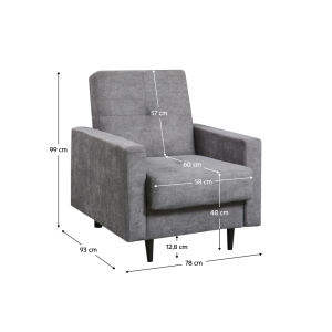 Křeslo VALED - šedá látka  Místnosti MH389510W