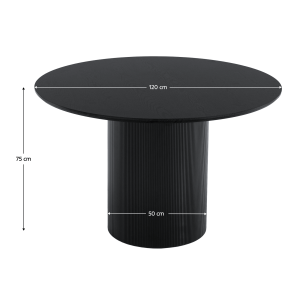 Jídelní stůl MAYA - černá, průměr 120 cm  Místnosti MH387011W