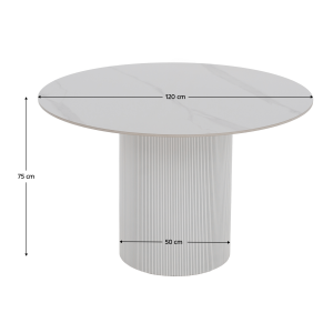 Jídelní stůl MAYA - bílý mramor/MDF, průměr 120 cm  Místnosti MH386990W