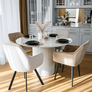 Jídelní stůl MAYA - bílý mramor/MDF, průměr 120 cm  Místnosti MH386990W