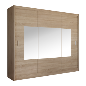 Skříň s posuvnými dveřmi MADRID, dub sonoma, 250x215  Místnosti MH385250W