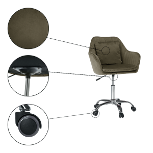 Kancelářské křeslo KILLIAN - šedohnědá Taupe  Místnosti MH382458W