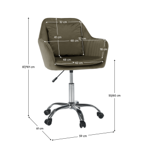 Kancelářské křeslo KILLIAN - šedohnědá Taupe  Místnosti MH382458W