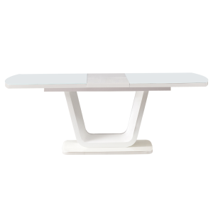 Jídelní rozkládací stůl OLAF - bílý lesk, 160-200x90 cm  Místnosti MH378150W