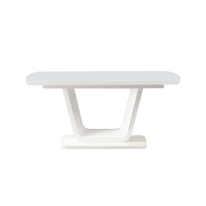 Jídelní rozkládací stůl OLAF - bílý lesk, 160-200x90 cm  Místnosti MH378150W