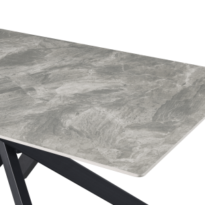 Jídelní stůl ZEN - světle šedá/černá, 160x90 cm  Místnosti MH378149W