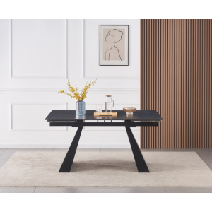 Jídelní rozkládací stůl SAL - grafit/černá, 160-240,5x90 cm  Místnosti MH378148W