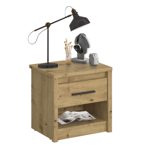 Noční stolek Tyron - dub přírodní/černá  Místnosti MH374710W